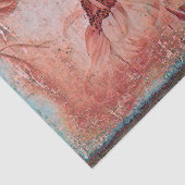 ヒマワリティール(緑がかった色)ブラウンセピアヴィンテージアンティークテクスチャ 薄葉紙 (詳細)