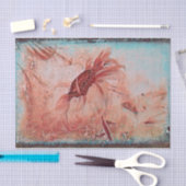 ヒマワリティール(緑がかった色)ブラウンセピアヴィンテージアンティークテクスチャ 薄葉紙 (クラフト)