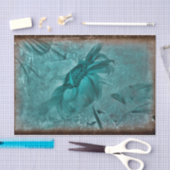 ヒマワリティール(緑がかった色)ブラウンヴィンテージアンティーク 薄葉紙 (クラフト)