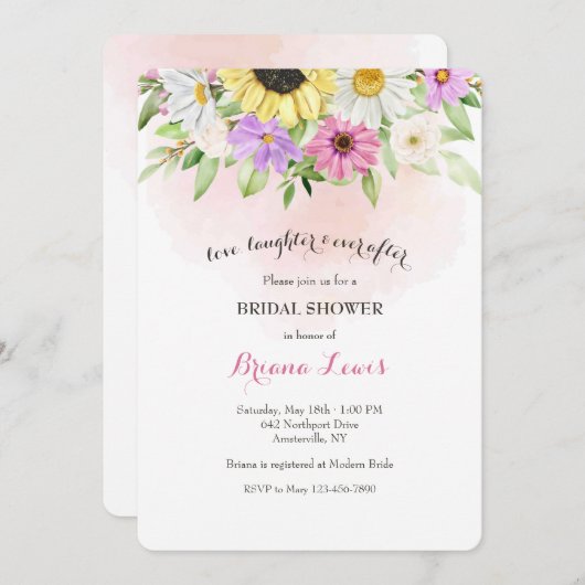 ヒマワリデイジー招待状 招待状 (正面/裏面)