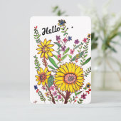 ヒマワリノートカード サンキューカード (スタンド正面)