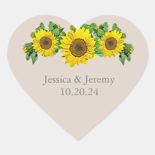 ヒマワリハート ハートシール (正面)