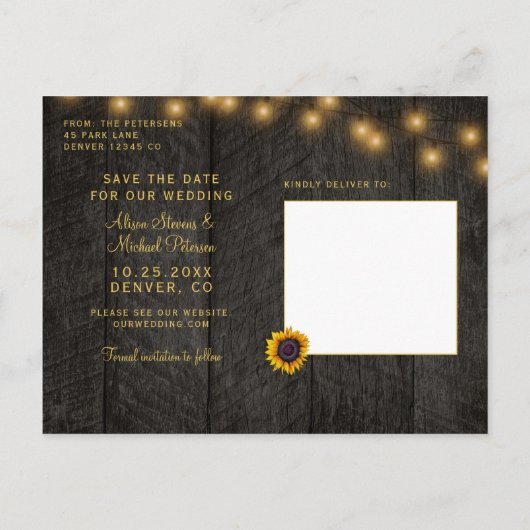 ヒマワリバラの納骨木は日付結婚を保存 案内ポストカード (裏面)