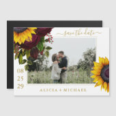 ヒマワリバラ救の素直結婚日 マグネット招待状 (正面/裏面)