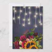 ヒマワリバラ素朴な冬のライト海軍結婚の 招待状 (裏面)