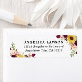 ヒマワリバーガンディレッド赤面牡丹バラズ ラベル (インサイチュ)