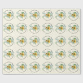 ヒマワリパーソナライズされたユーカリ ラッピングペーパー (フラット)