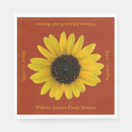 ヒマワリパーソナライズされたレッドイベント スタンダードランチョンナプキン