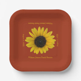 ヒマワリパーソナライズされたレッドイベント ペーパープレート