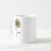 ヒマワリパーソナライズされたー名ステム コーヒーマグカップ (正面左)