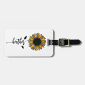 ヒマワリパーソナライズされたー名ステム ラゲッジタグ (正面横)