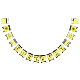 ヒマワリパーソナライズされた誕生日パーティーバナー バンティングフラッグ