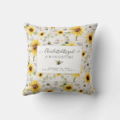 ヒマワリビーウッ素朴ドイエロー誕生ベビー クッション (裏面)