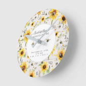 ヒマワリビーウッ素朴ドイエロー誕生ベビー ラウンド壁時計 (傾斜)