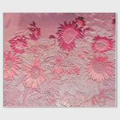 ヒマワリピンクフローラヴィンテージシックデコパージュ ラッピングペーパー (フラット)