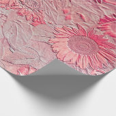 ヒマワリピンクフローラヴィンテージシックデコパージュ ラッピングペーパー (角)