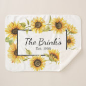 ヒマワリファミリーシェルパ毛布(カスタマイズ可能) シェルパブランケット (正面(横))