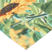 ヒマワリフィールドイエローティール(緑がかった色)フローラアート ショートテーブルランナー (コーナー)