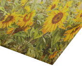 ヒマワリフィールドヴィンテージイエローカントリ素朴ー カッティングボード (角)
