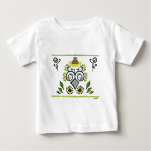 ヒマワリフォークパターンバイアレクサンドラ調理師 ベビーTシャツ