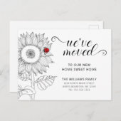 ヒマワリフローラとテントウムシ移動 案内ポストカード (正面/裏面)