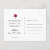 ヒマワリフローラとテントウムシ移動 案内ポストカード (裏面)