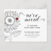 ヒマワリフローラとテントウムシ移動 案内ポストカード (正面)