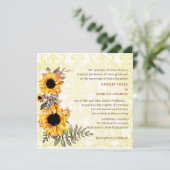 ヒマワリフローライ素朴ロ結婚ーズ 招待状 (スタンド正面)