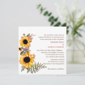 ヒマワリフローライ素朴ロ結婚ーズ 招待状 (スタンド正面)