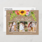 ヒマワリフローラセーブザDate 3フォトクラフト インビテーションポストカード (正面/裏面)