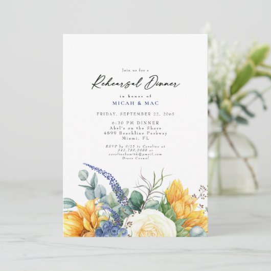 ヒマワリフローラトスカーンブルーリハーサルディナー 招待状 (スタンド正面)