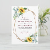 ヒマワリフローラバルゴンジ結婚オメトリック 招待状 (スタンド正面)