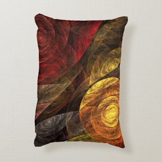 ヒマワリフローラモダン抽象芸術アートパターン アクセントクッション (裏面(縦))