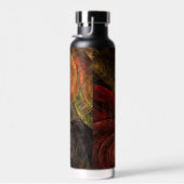 ヒマワリフローラモダン抽象芸術アートパターン ウォーターボトル (右面)