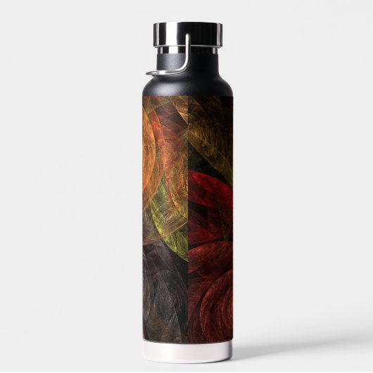 ヒマワリフローラモダン抽象芸術アートパターン ウォーターボトル (右面)