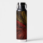 ヒマワリフローラモダン抽象芸術アートパターン ウォーターボトル (正面)