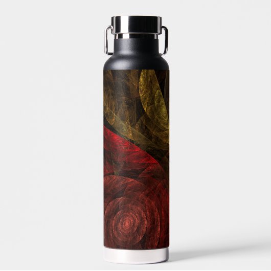 ヒマワリフローラモダン抽象芸術アートパターン ウォーターボトル (正面)