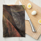 ヒマワリフローラモダン抽象芸術アートパターン キッチンタオル (四つ折り)