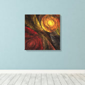 ヒマワリフローラモダン抽象芸術アートパターン キャンバスプリント (インサイチュ (ウッドフロア))