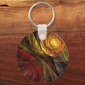 ヒマワリフローラモダン抽象芸術アートパターン キーホルダー (正面)