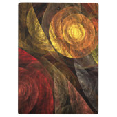 ヒマワリフローラモダン抽象芸術アートパターン クリップボード (裏面)