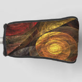 ヒマワリフローラモダン抽象芸術アートパターン ゴルフヘッドカバー (正面)