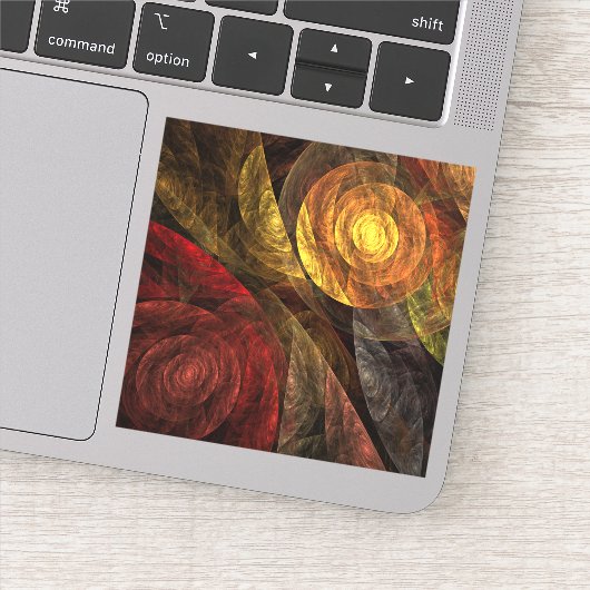 ヒマワリフローラモダン抽象芸術アートパターン シール (詳細)