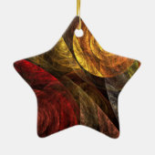 ヒマワリフローラモダン抽象芸術アートパターン セラミックオーナメント (裏面)