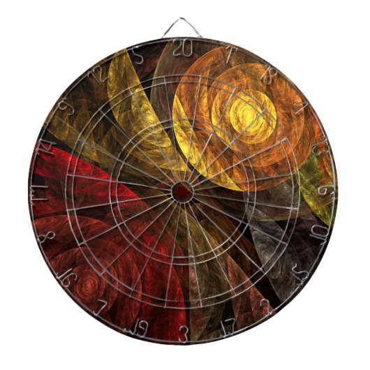 ヒマワリフローラモダン抽象芸術アートパターン ダーツボード (正面)