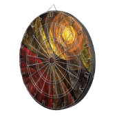 ヒマワリフローラモダン抽象芸術アートパターン ダーツボード (正面右)