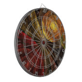 ヒマワリフローラモダン抽象芸術アートパターン ダーツボード (正面左)