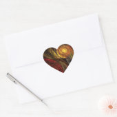 ヒマワリフローラモダン抽象芸術アートパターン ハートシール (封筒)