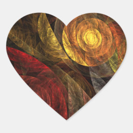 ヒマワリフローラモダン抽象芸術アートパターン ハートシール