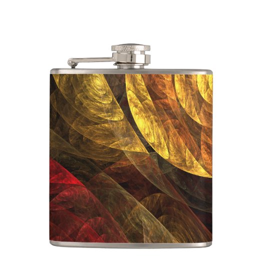 ヒマワリフローラモダン抽象芸術アートパターン フラスク (正面)